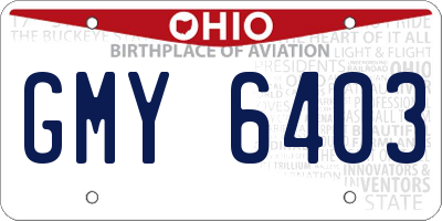 OH license plate GMY6403