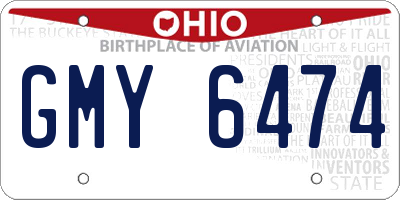 OH license plate GMY6474