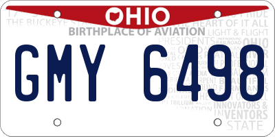 OH license plate GMY6498