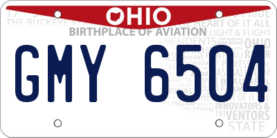 OH license plate GMY6504