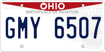 OH license plate GMY6507