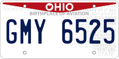 OH license plate GMY6525
