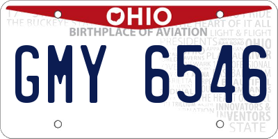 OH license plate GMY6546