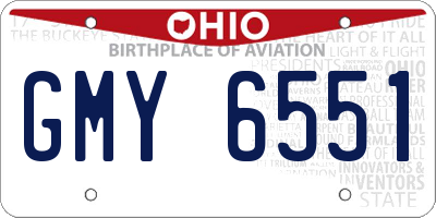 OH license plate GMY6551