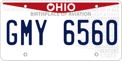 OH license plate GMY6560