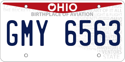 OH license plate GMY6563