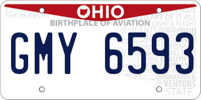 OH license plate GMY6593