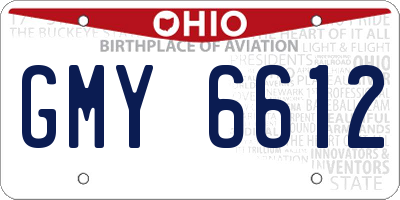 OH license plate GMY6612