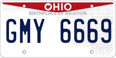 OH license plate GMY6669