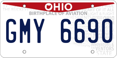 OH license plate GMY6690