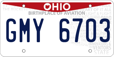OH license plate GMY6703