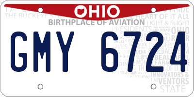 OH license plate GMY6724
