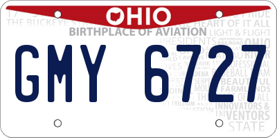 OH license plate GMY6727