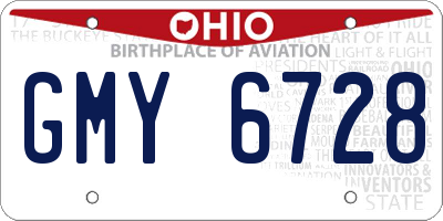 OH license plate GMY6728