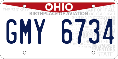 OH license plate GMY6734