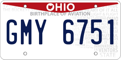 OH license plate GMY6751