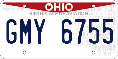 OH license plate GMY6755