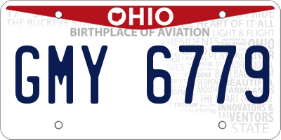 OH license plate GMY6779