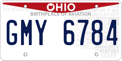 OH license plate GMY6784