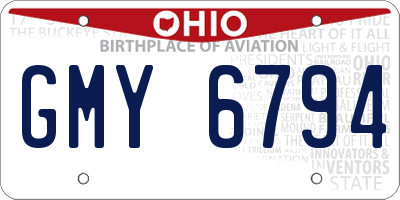 OH license plate GMY6794
