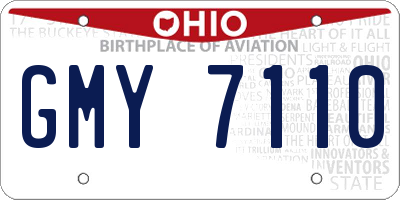 OH license plate GMY7110