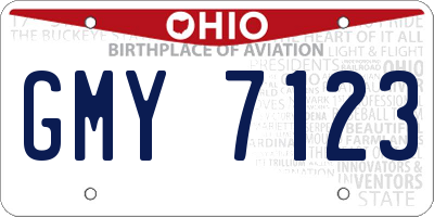 OH license plate GMY7123