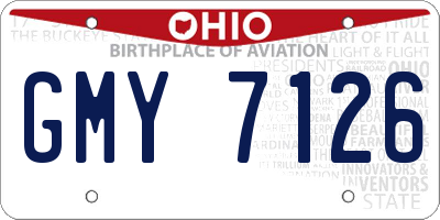 OH license plate GMY7126