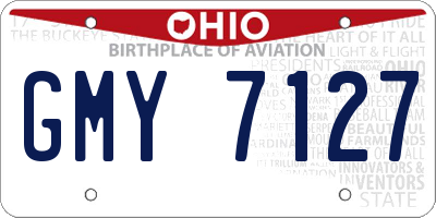 OH license plate GMY7127