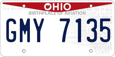 OH license plate GMY7135