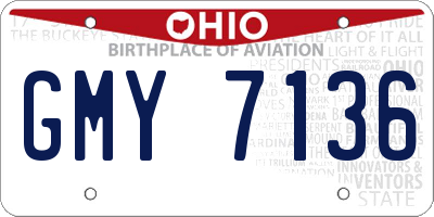 OH license plate GMY7136