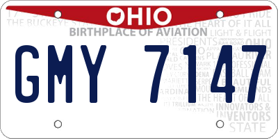 OH license plate GMY7147