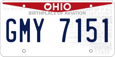 OH license plate GMY7151