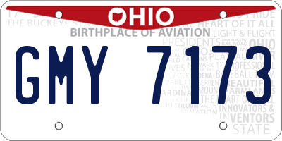 OH license plate GMY7173