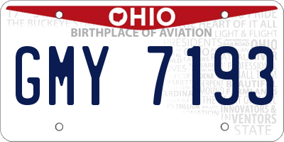 OH license plate GMY7193