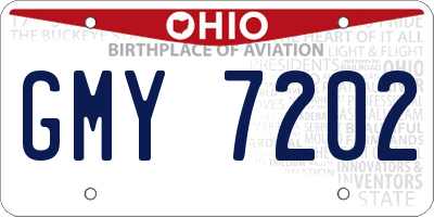 OH license plate GMY7202