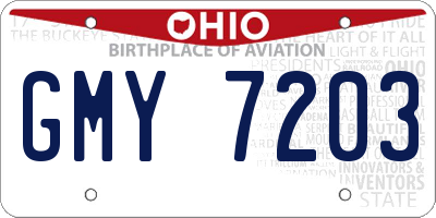 OH license plate GMY7203