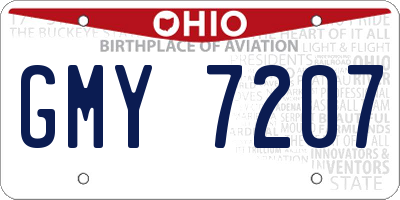 OH license plate GMY7207