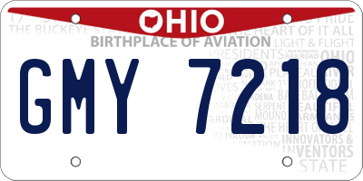 OH license plate GMY7218