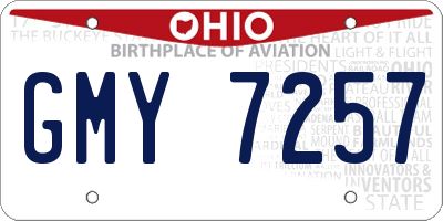 OH license plate GMY7257