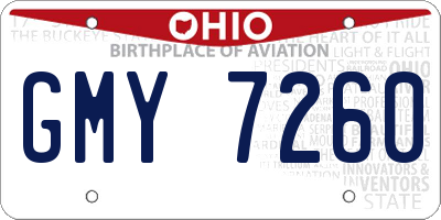 OH license plate GMY7260