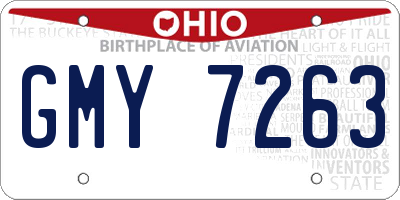 OH license plate GMY7263