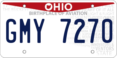 OH license plate GMY7270