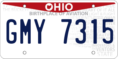 OH license plate GMY7315