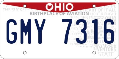 OH license plate GMY7316