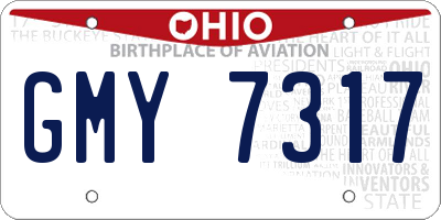 OH license plate GMY7317