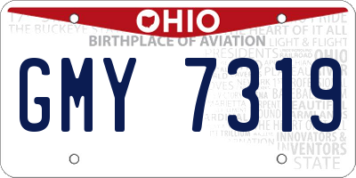 OH license plate GMY7319