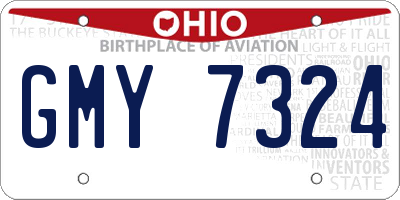 OH license plate GMY7324