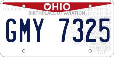 OH license plate GMY7325
