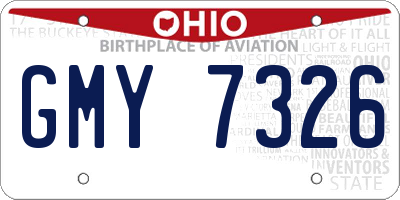 OH license plate GMY7326