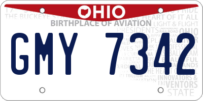 OH license plate GMY7342
